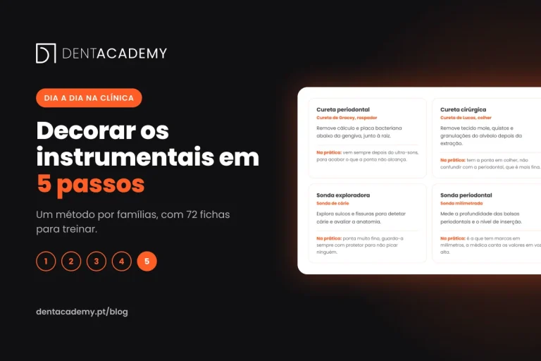 Capa do artigo sobre como decorar os instrumentais dentários em 5 passos, com fichas do identificador de instrumentais