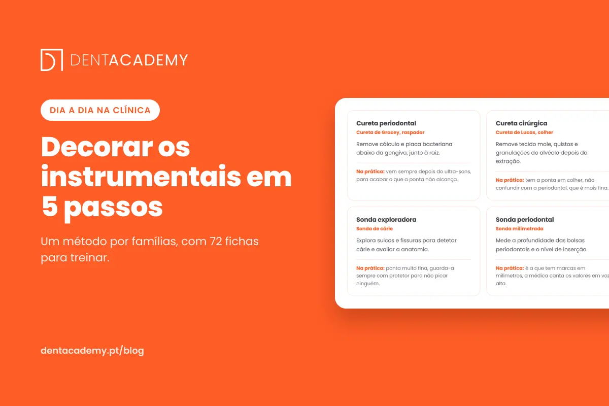 Capa do artigo sobre como decorar os instrumentais dentários, com fichas do identificador de instrumentais
